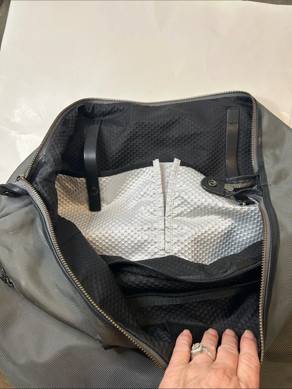 Gray Men’s Travel Duffel Bag with Dual Front Pockets